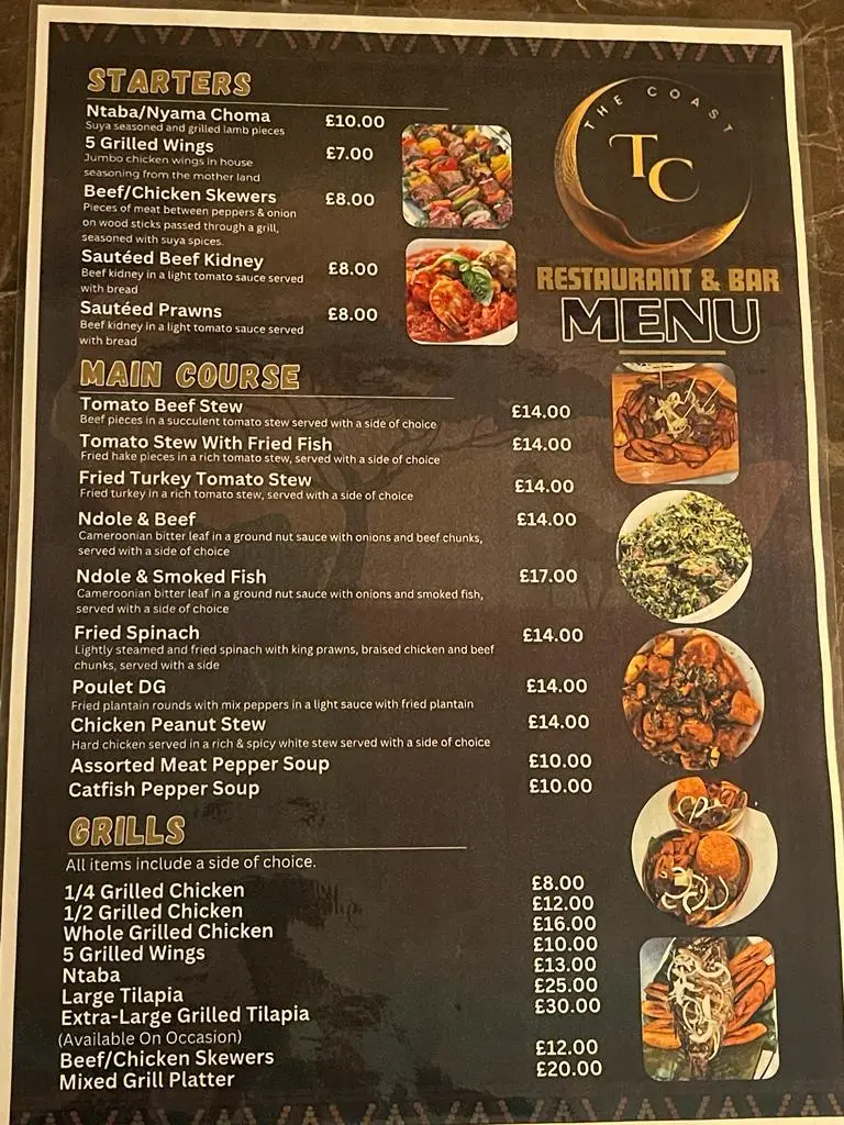 Menu_The Coast Restaurant Bar_Dudley_image_1