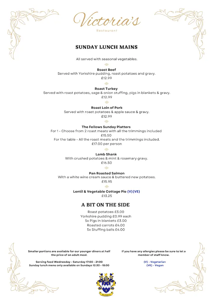 Menu_The Fellows Pub_Dudley_image_3