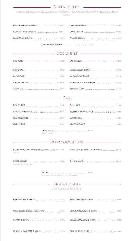 Menu_Dunkeswell Indian Kitchen_Dunkeswell_immagine_1