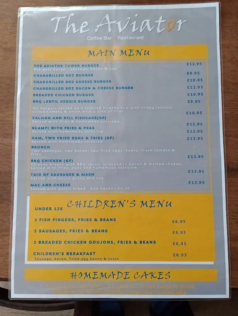 Menu_The Aviator Coffee Bar and Restaurant_Dunkeswell_image_1