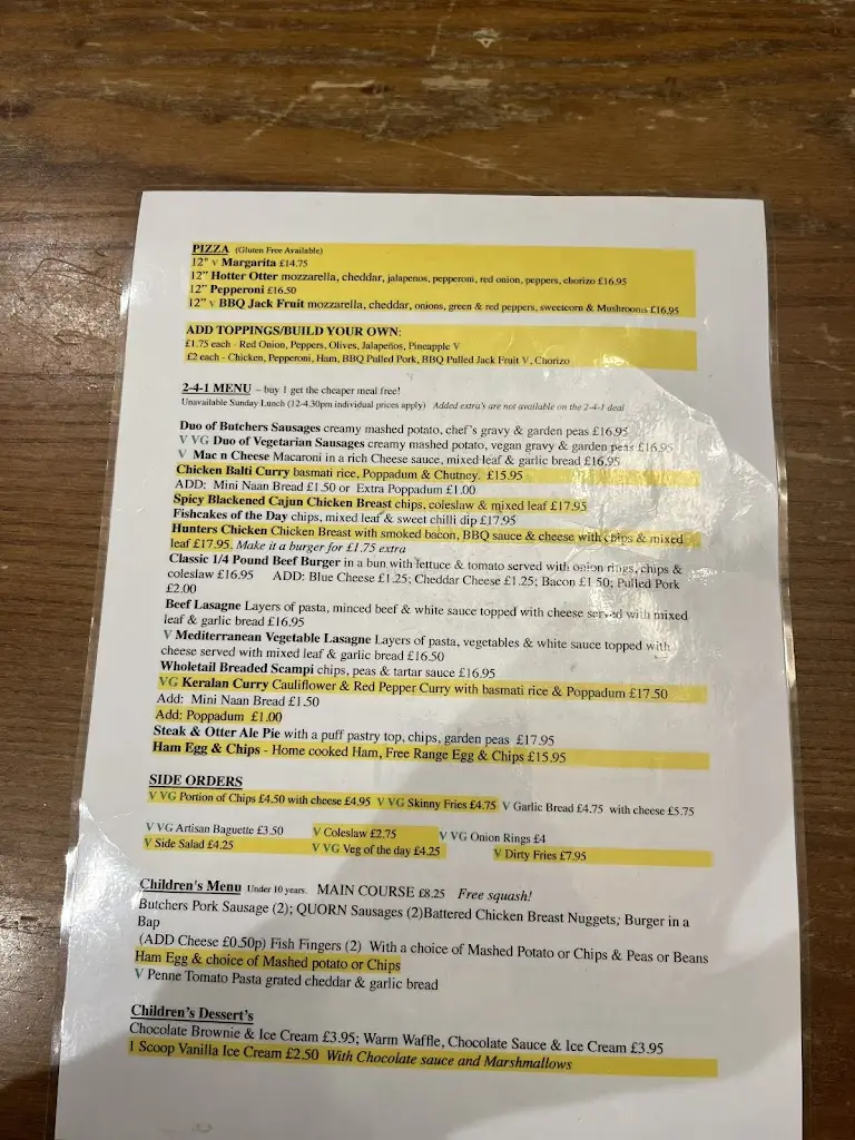 Menu_The Otter Inn_Dunkeswell_image_1