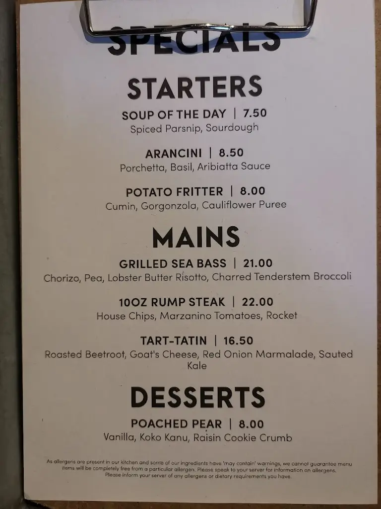 Menu_The Blue Boar_Ducklington_image_1
