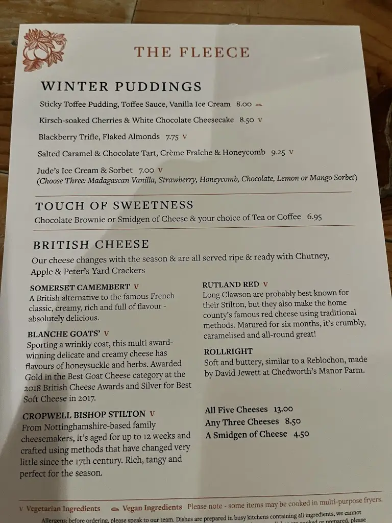 Menu_The Fleece_Ducklington_immagine_1