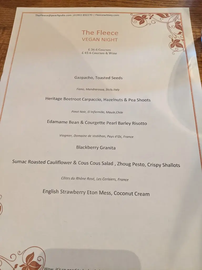 Menu_The Fleece_Ducklington_immagine_4