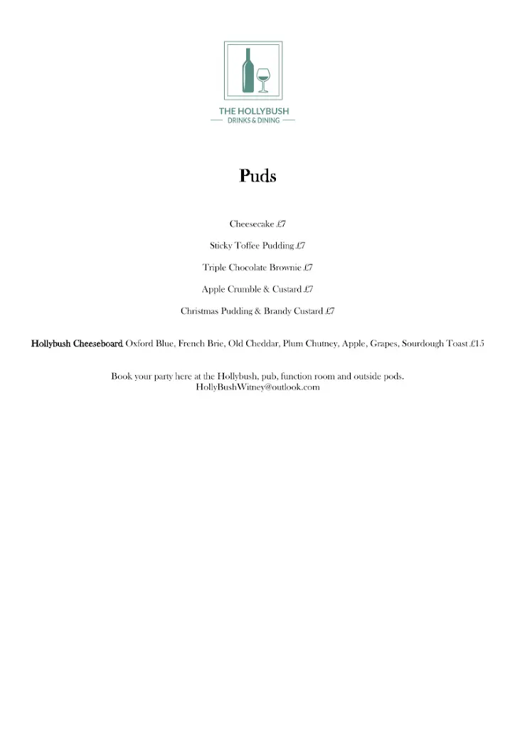 Menu_The Hollybush_Ducklington_image_2