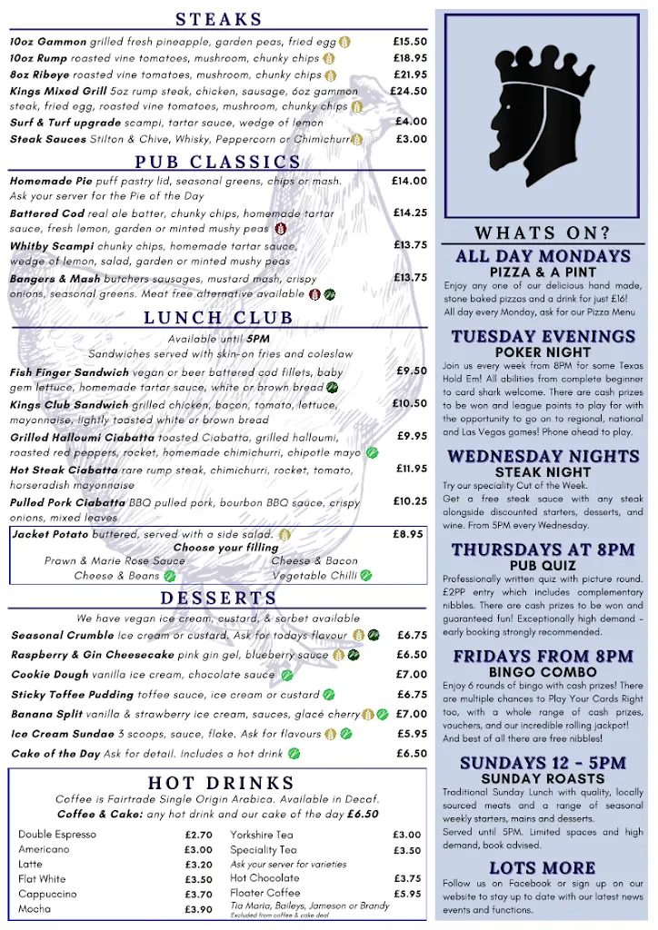 Menu_The Kings Head_Atherstone_image_2