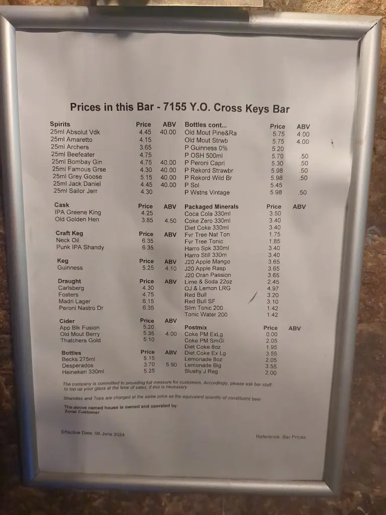 Menu_Ye Olde Cross Keys_Ducklington_immagine_3