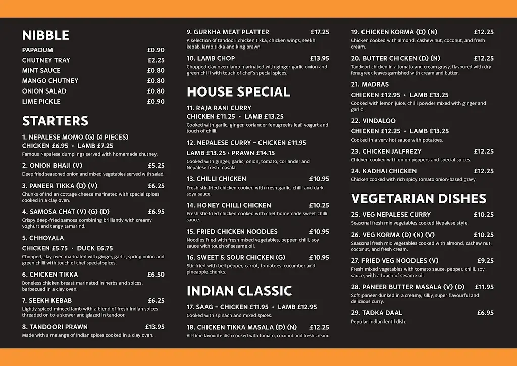 Menu_Gurkha Bar & Restaurant_Ducklington_image_1