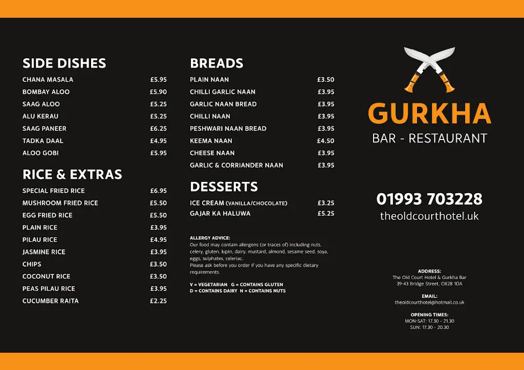 Menu_Gurkha Bar & Restaurant_Ducklington_image_2