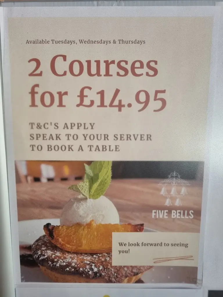 Menu_The Five Bells_Earls Colne_image_2