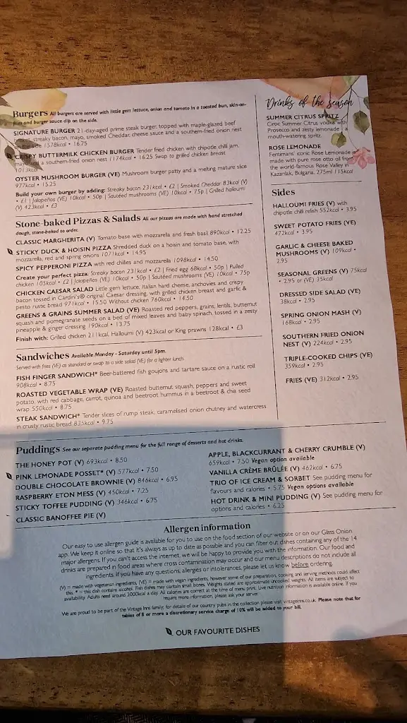 Menu_The Dun Cow_Dunchurch_image_4