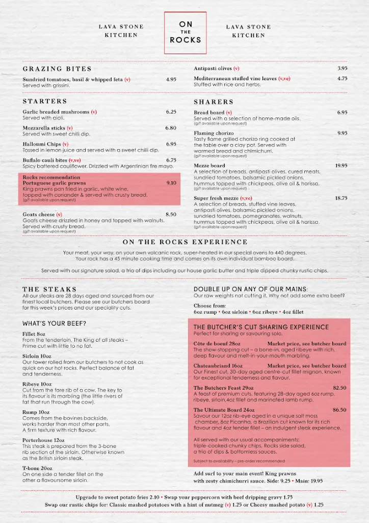 Menu_On the Rocks_Dunchurch_image_1