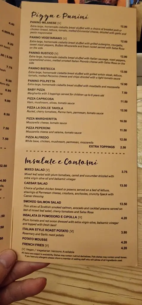 Menu_La Dolce Tavola_Dunchurch_image_1