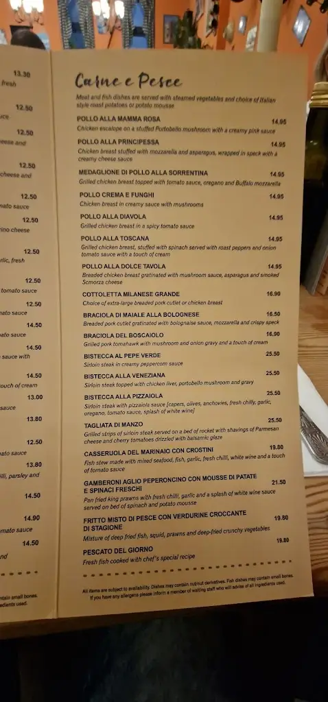 Menu_La Dolce Tavola_Dunchurch_image_4