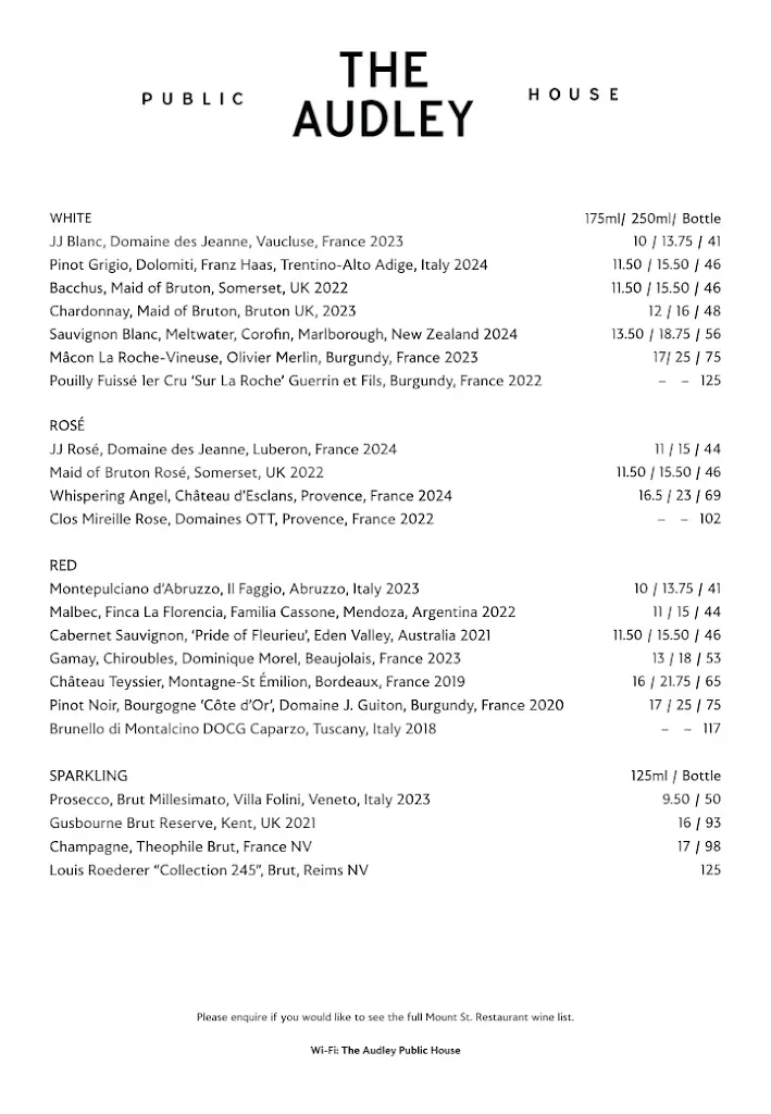 Menu_The Audley Public House_Audley_image_1