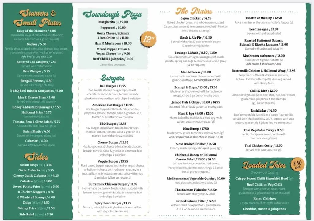 Menu_The Bell Inn_Dunchurch_image_1