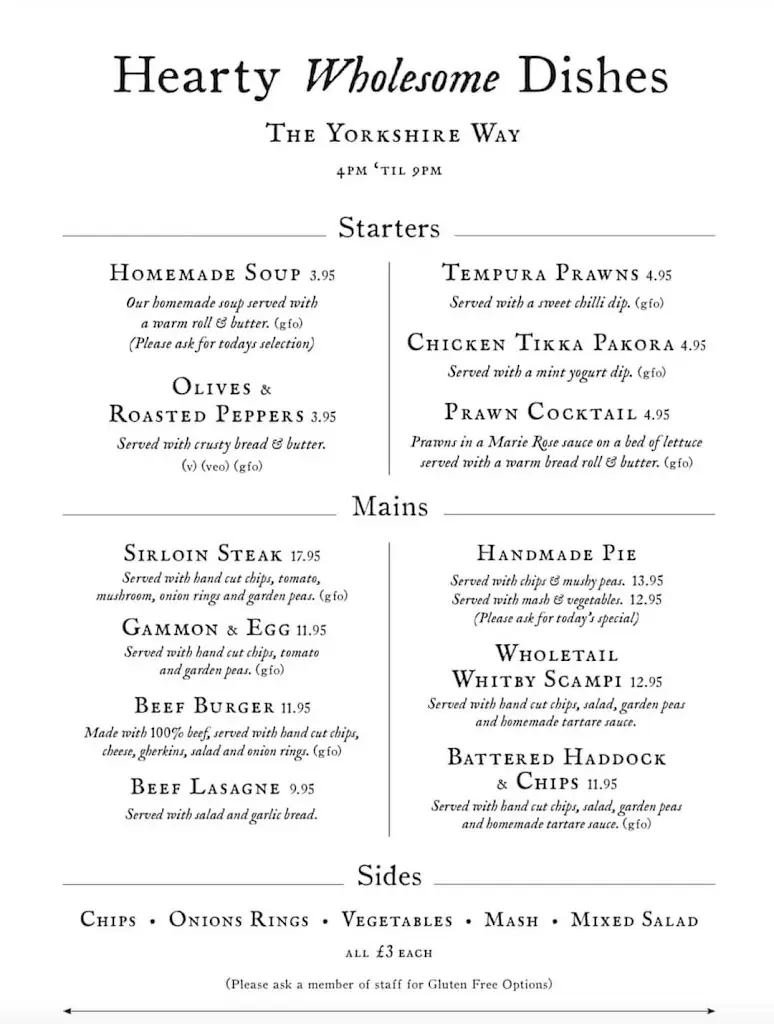 Menu_Denison Arms_East Ayton_image_2