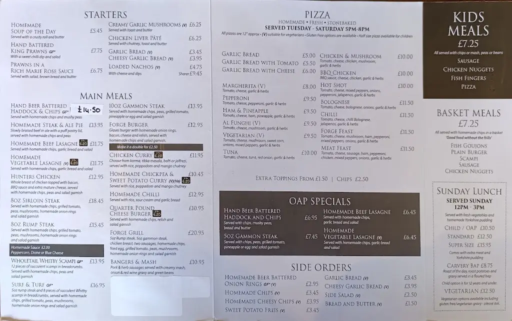 Menu_Ye Olde Forge Valley Inn_East Ayton_image_1