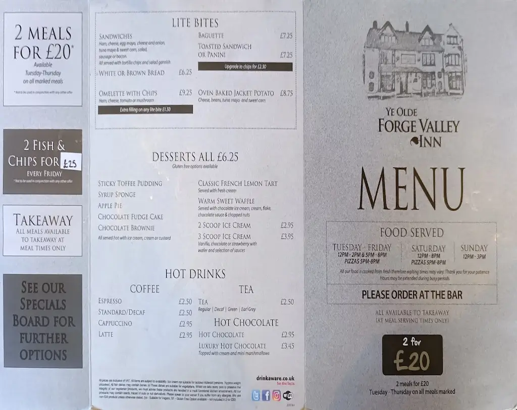 Menu_Ye Olde Forge Valley Inn_East Ayton_image_3