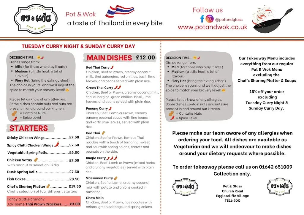 Menu_The Pot & Glass_Eaglescliffe_imagen_2