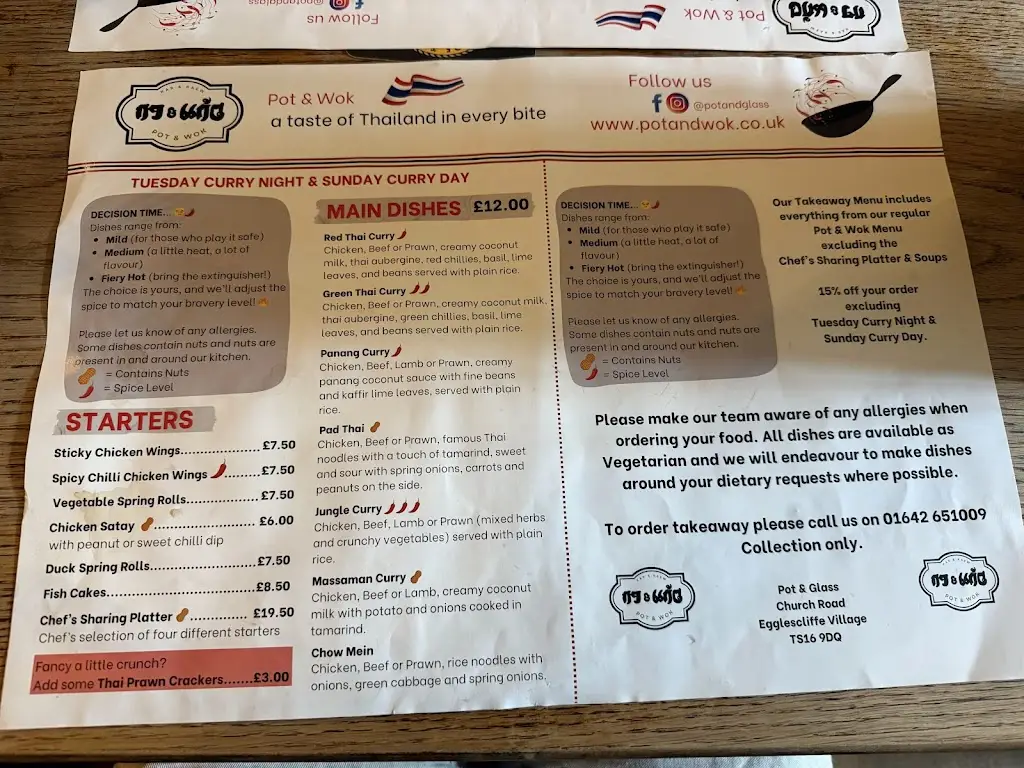 Menu_The Pot & Glass_Eaglescliffe_imagen_3