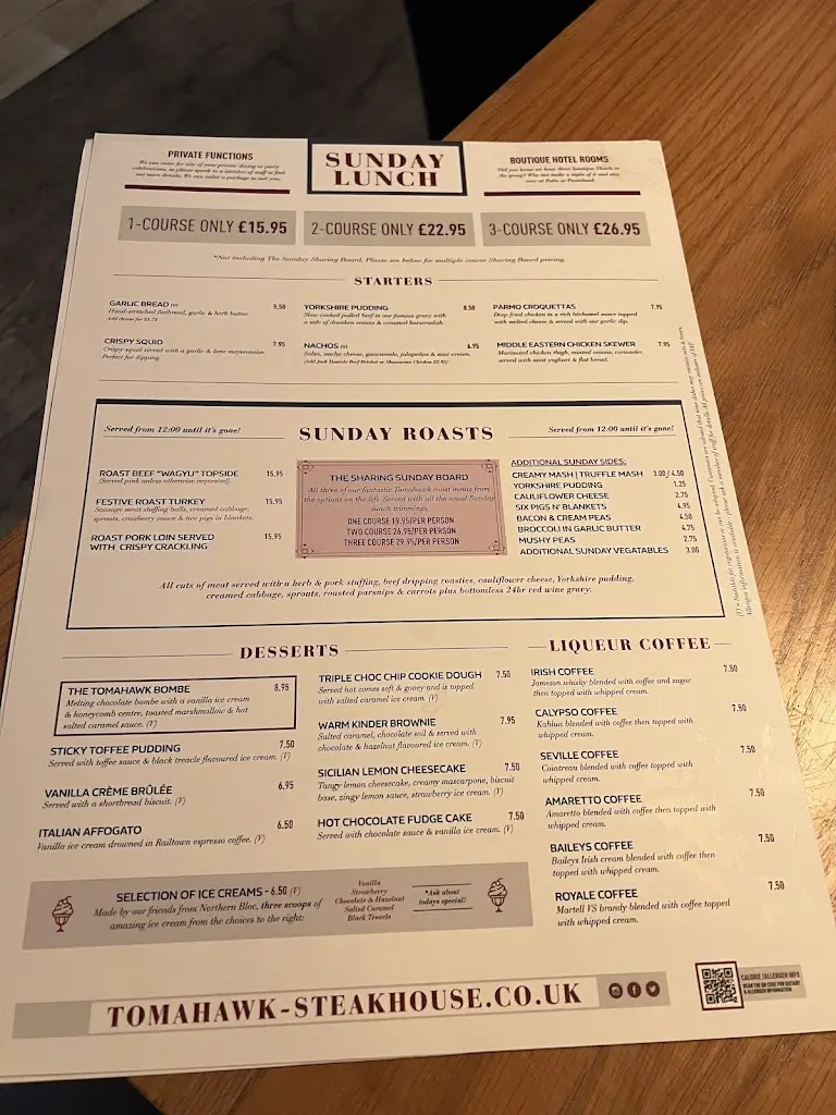 Menu_Tomahawk Steakhouse - Yarm_Eaglescliffe_imagen_1