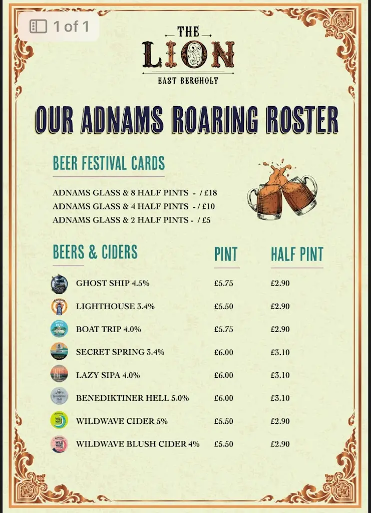 Menu_The Red Lion_East Bergholt_image_2