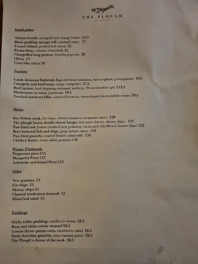 Menu_The Plough at Hanney_East Hanney_immagine_1