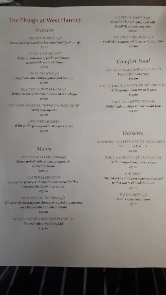 Menu_The Plough at Hanney_East Hanney_immagine_2