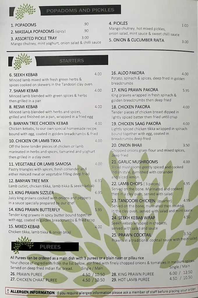 Menu_The Banyan Tree_Easingwold_image_1