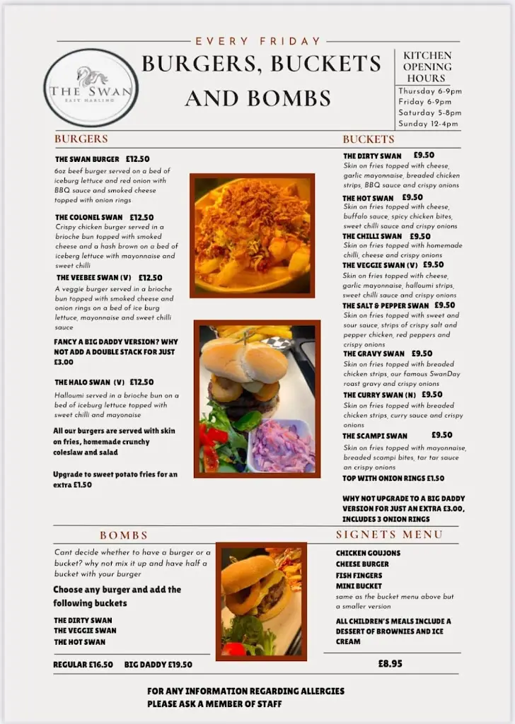 Menu_The Swan_East Harling_immagine_1