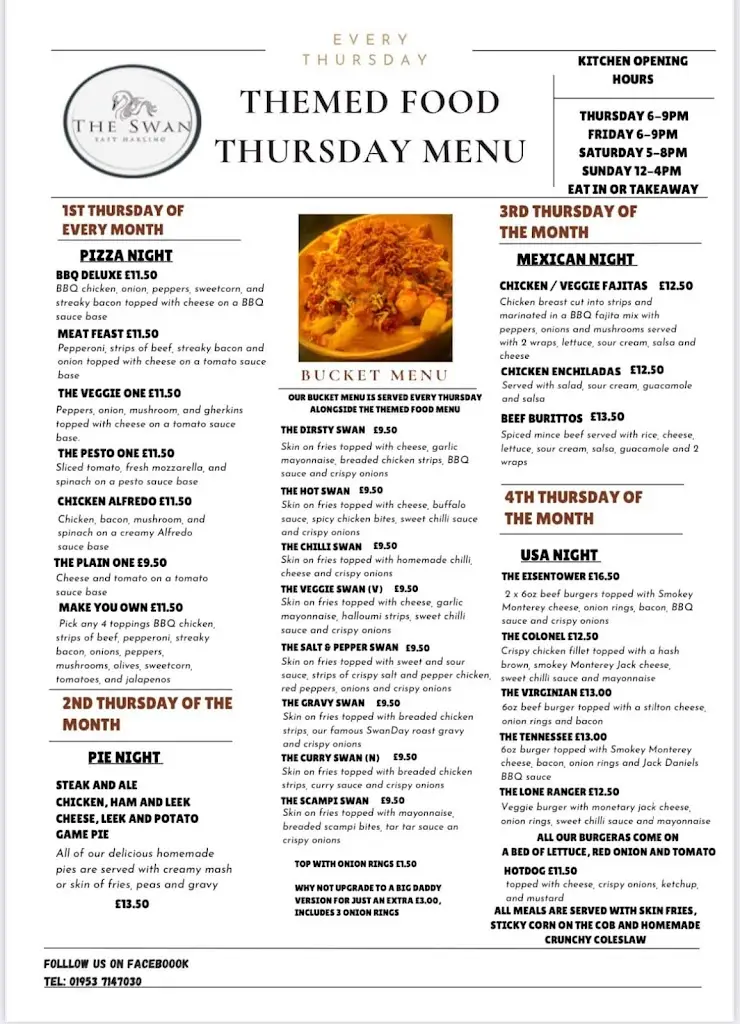 Menu_The Swan_East Harling_immagine_3