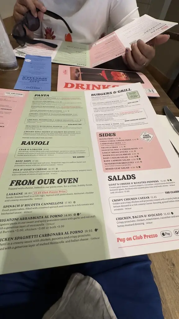 Menu_Prezzo Italian Restaurant East Grinstead_East Grinstead_image_1