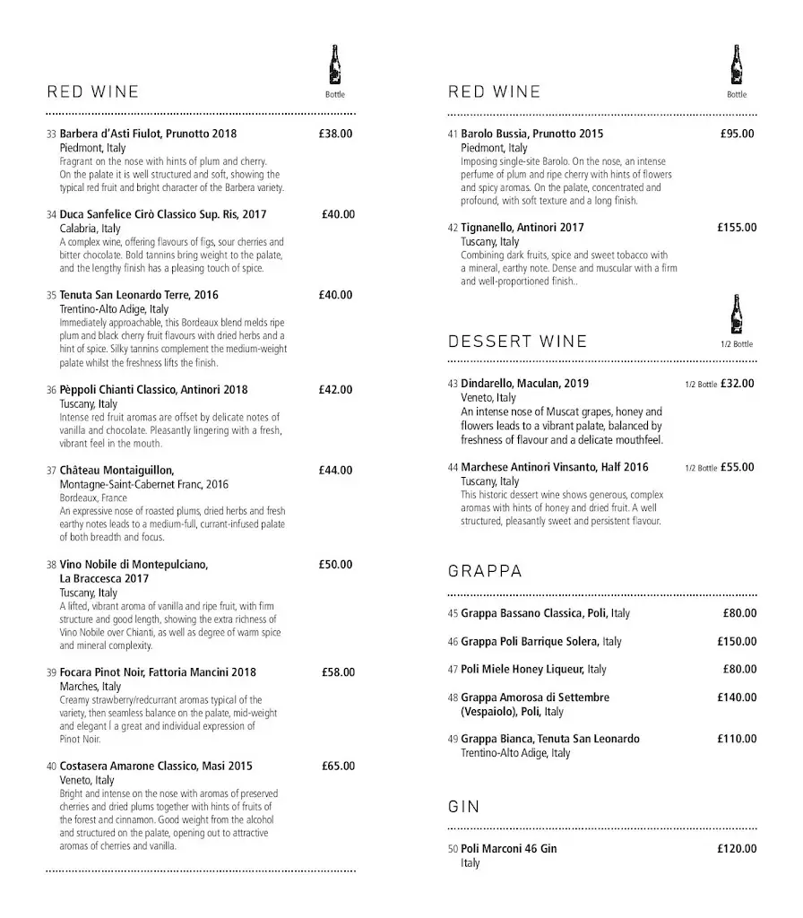 Menu_La Bella Calabria_Dunstable_image_4