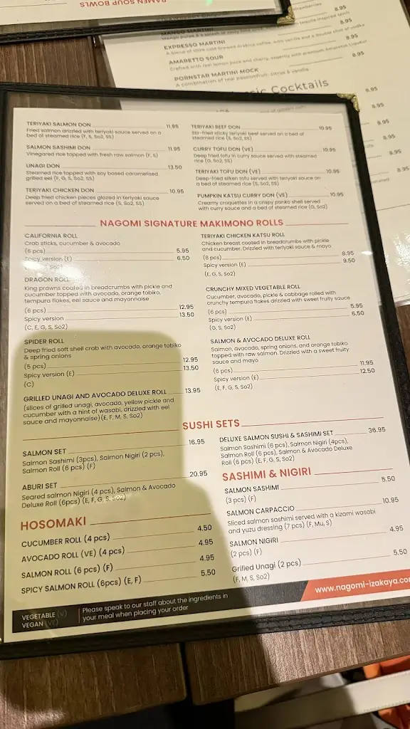 Menü_Nagomi Izakaya_Dunstable_Bild_2