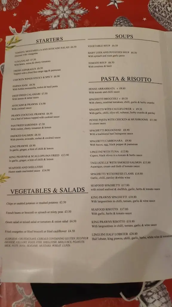 Menu_The White Lion_Dunstable_image_3