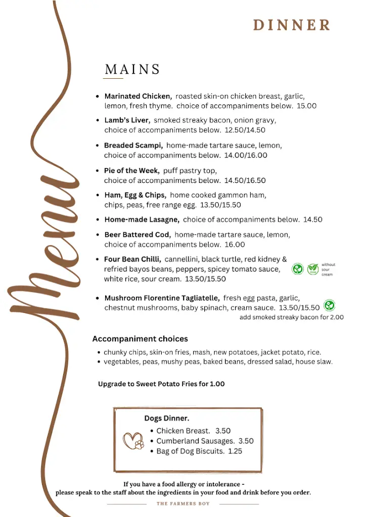 Menu_The Farmer's Boy_Dunstable_image_2