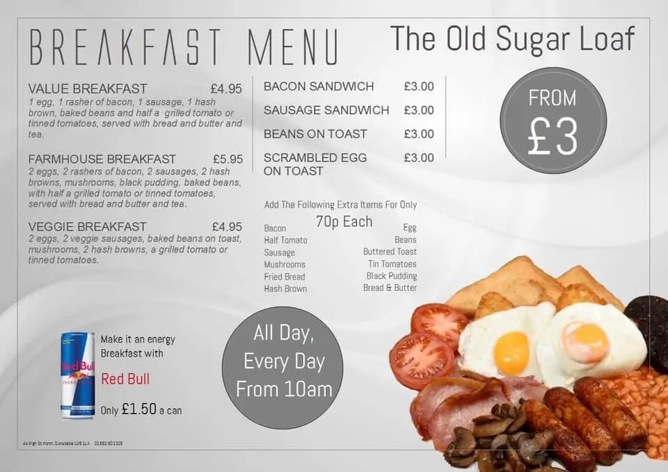 Menu_The Old Sugar Loaf_Dunstable_image_1