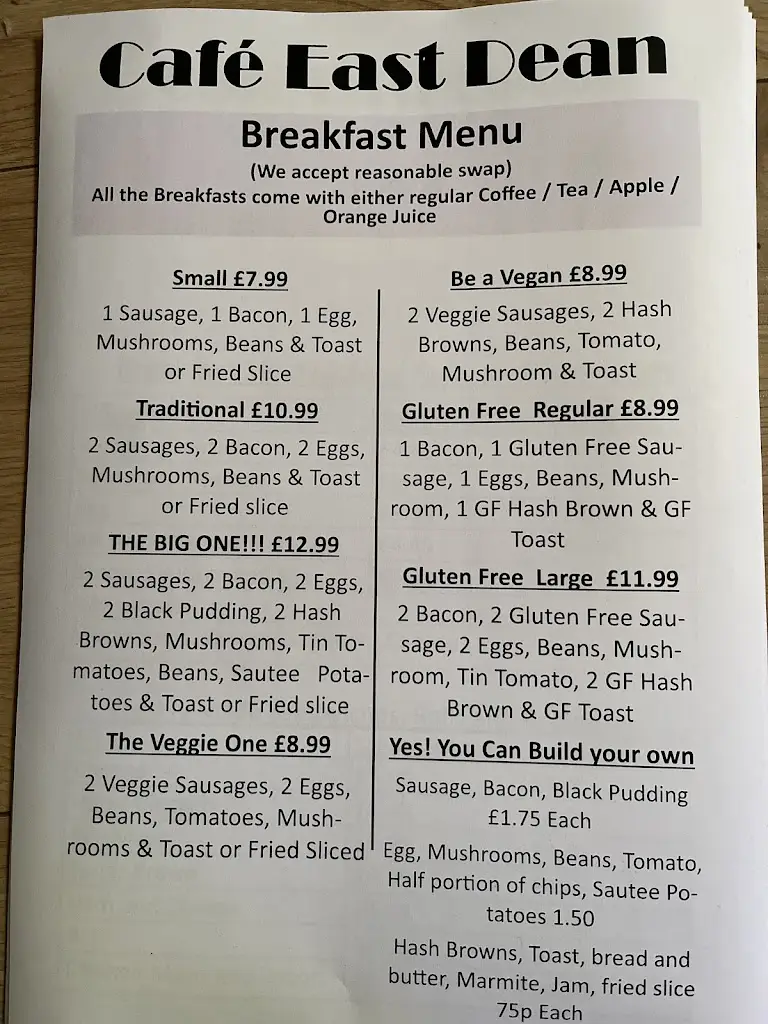 Menu_Cafe East Dean_East Dean_image_4
