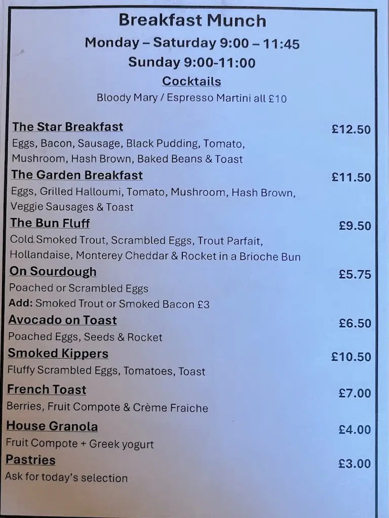 Menu_The Star & Garter_East Dean_image_1