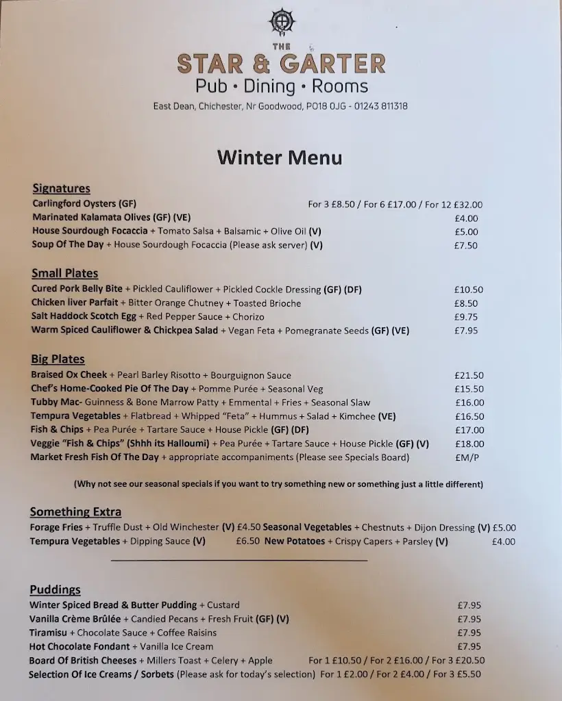 Menu_The Star & Garter_East Dean_image_2