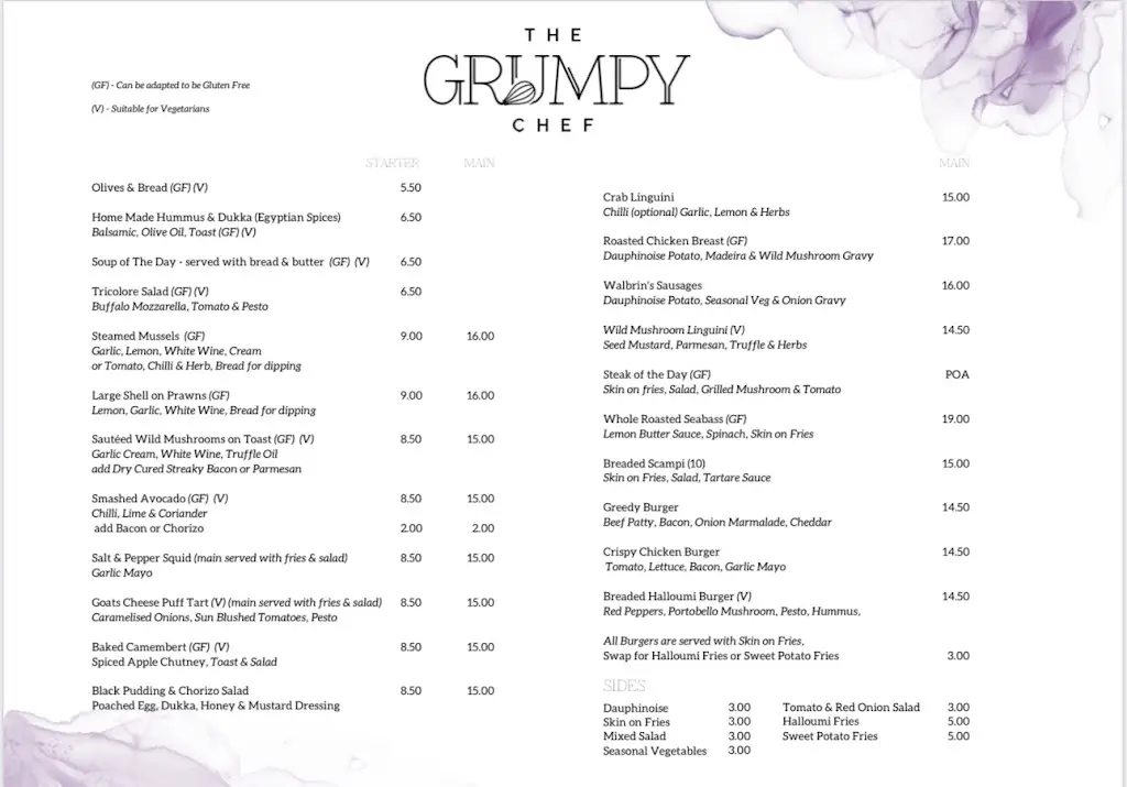 Menu_The Grumpy Chef_East Dean_image_1