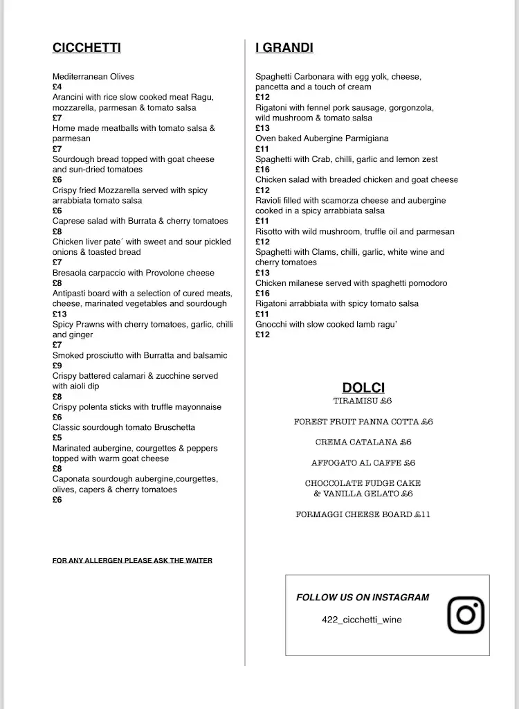 Menu_Cicchetti & Wine_Earlsfield_immagine_1