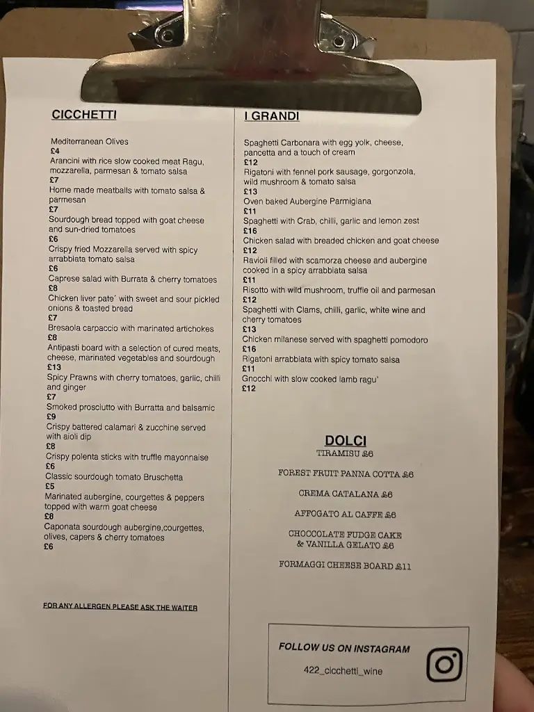 Menu_Cicchetti & Wine_Earlsfield_immagine_2
