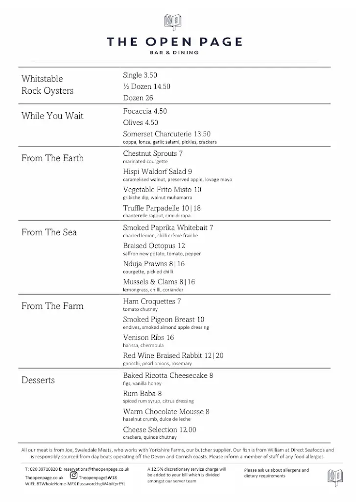 Menu_The Open Page_Earlsfield_image_1