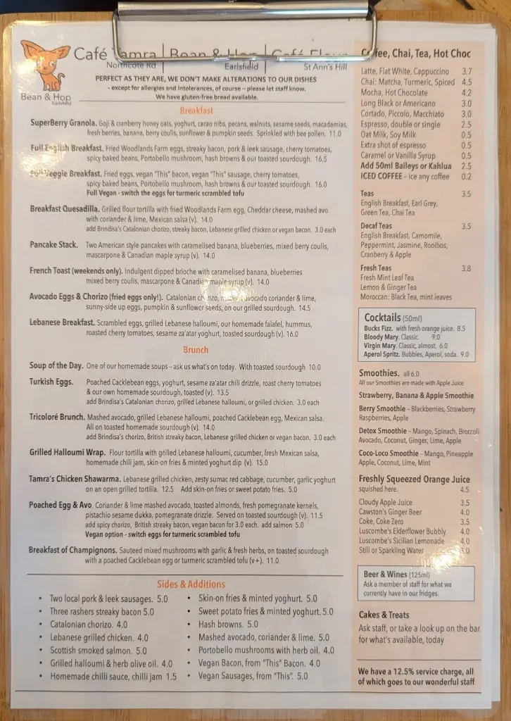 Menu_Cafe Tamra Earlsfield_Earlsfield_image_1