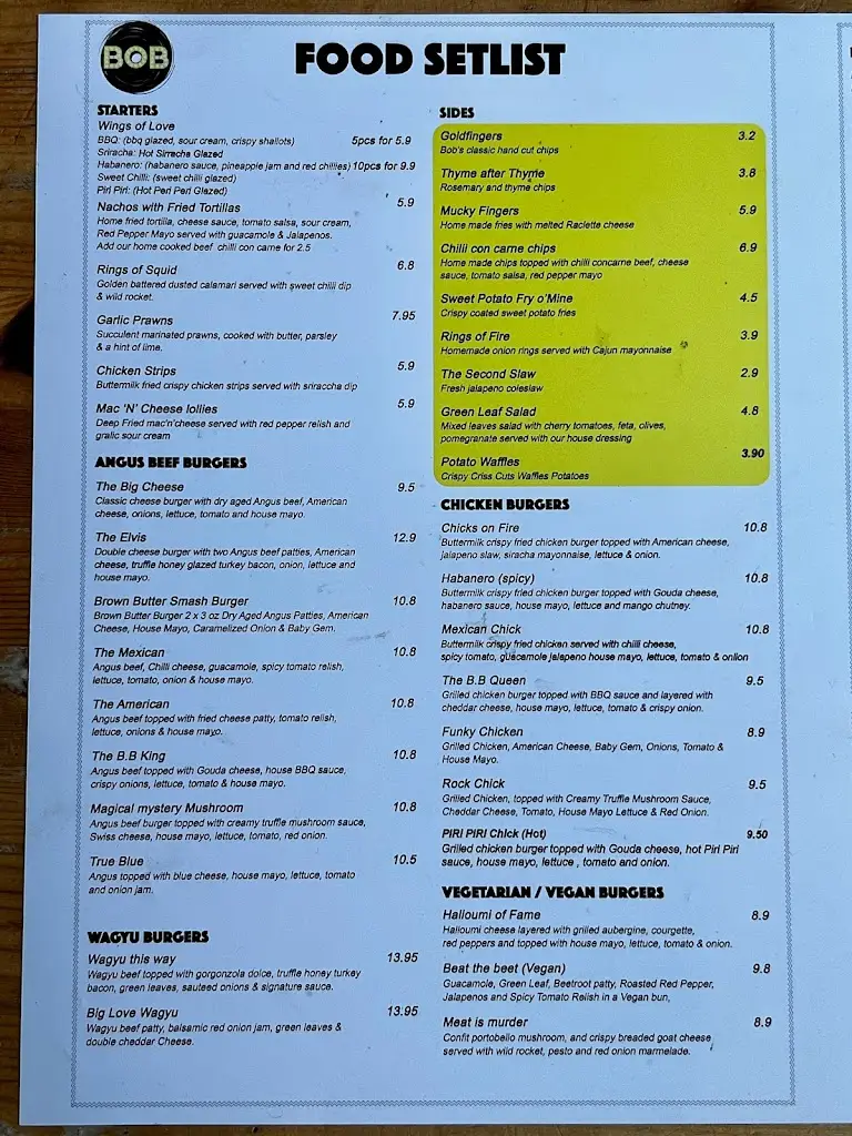 Menu_Band of Burgers Earlsfield_Earlsfield_image_1