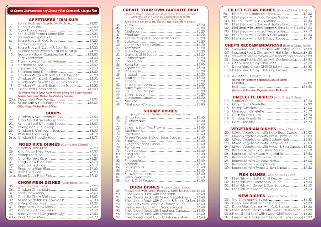 Menu_Treasure Village_Ashton in Makerfield_image_1