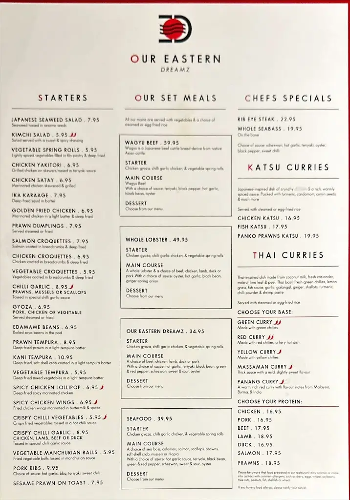 Menu_Our Eastern Dreamz Restaurant_East Markham_image_2