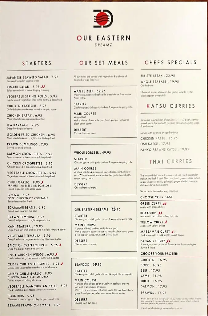 Menu_Our Eastern Dreamz Restaurant_East Markham_image_4